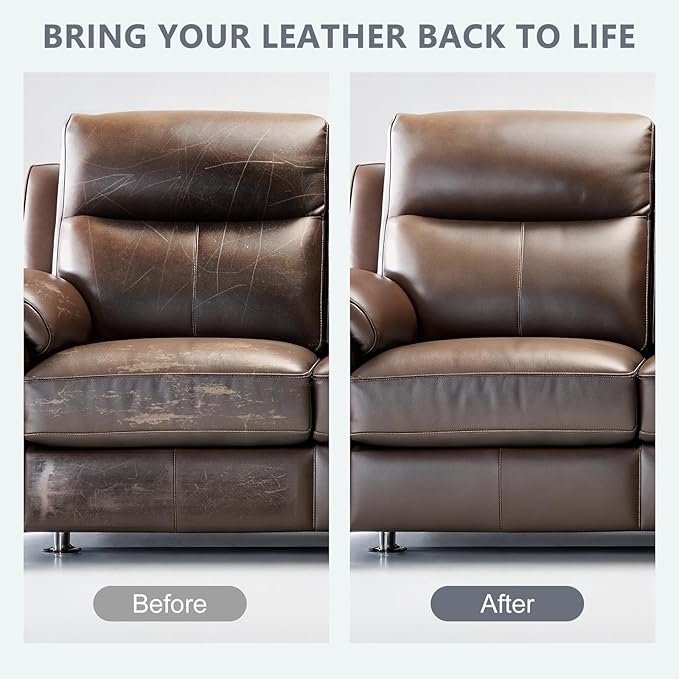 Leather Recoloring Balm & Color Restorer | Maroon Leather Dye, Paint & Repair Kit for Furniture, Couches, Car Seats, Shoes | Restore Faded & Scratched Surfaces