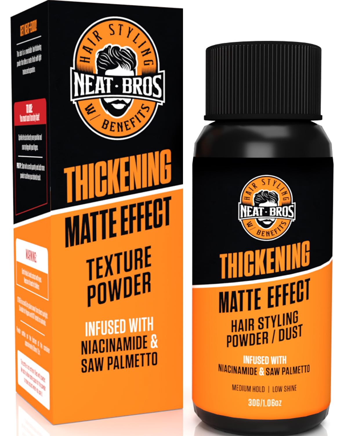 Neat Bros Hair Styling Texture Powder - Medium Hold & Matte Finish - Volumizer with Niacinamide and Saw Palmetto for Men & Women - Styling Powder for All Hair Types - 1 Pack