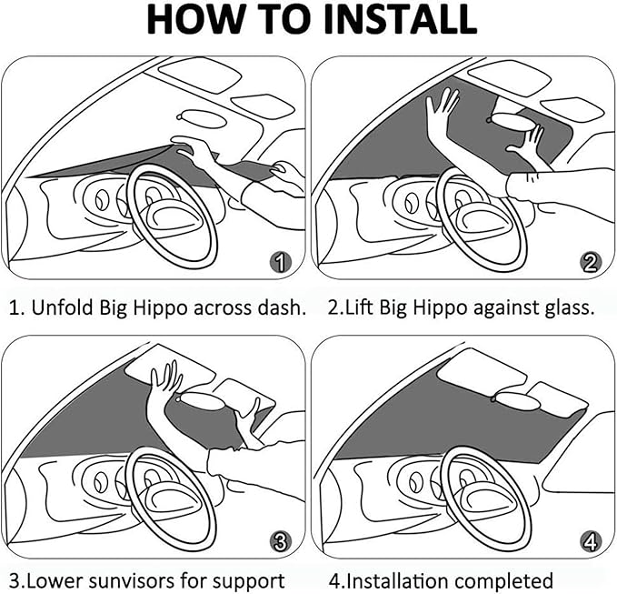 Dinosaur Windshield Sunshade for Car SUV Truck Foldable Uv Ray Reflector Front Window Sun Shade Visor Shield Cover -59" X 31"