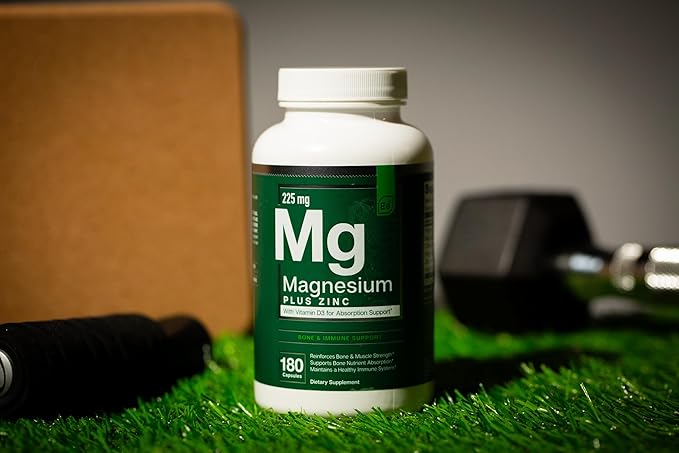 Essential Elements Magnesium & Zinc with Vitamin D3 for Sleep Immune & Bone Support - Magnesium Glycinate, Malate, Citrate 225mg - Triple Magnesium Supplement for Women and Men - 9 Month Supply