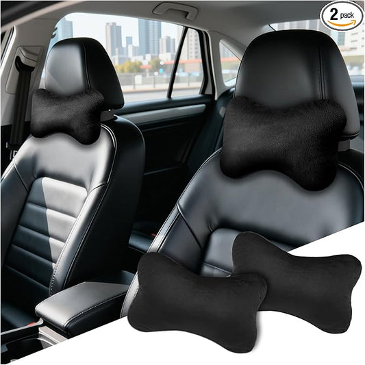 2PCS Soft Car Headrest Pillow,Ergonomic Car Neck Pillow for Driving Relief Neck Fatigue,Universal Cars Pillows Headrest for Cars Interior Accessories with Detachable Cover