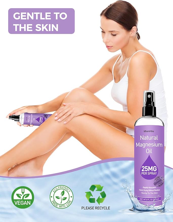 Magnesium Spray, Pure Magnesium Oil Spray for Feet,Ideal Gift for Muscle Relaxation&Better Sleep,Rapid Absorption,Quick Drying Without Residue-Lavender