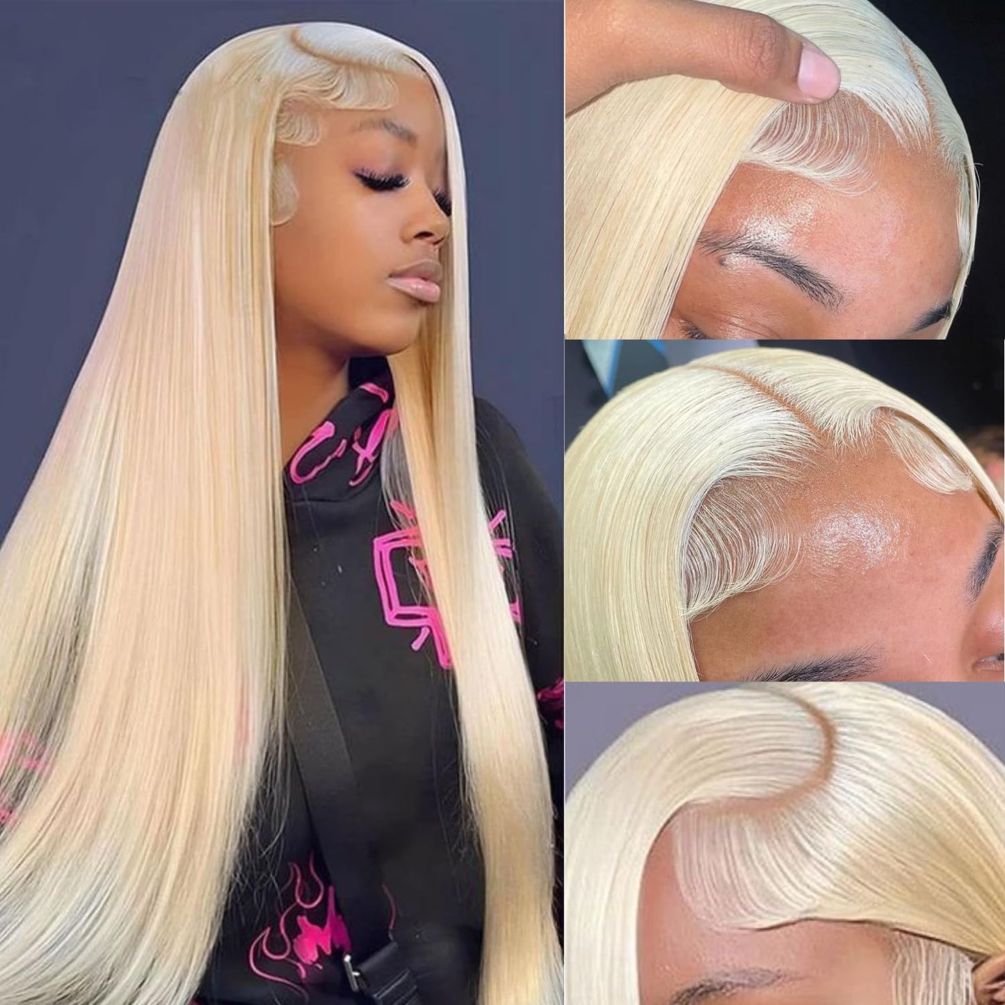 Gzx 613 Lace Front Wig Human Hair 180% Density 13X4 Hd Transparent Straight Blonde Lace Front Wigs Human Hair Pre Plucked With B
