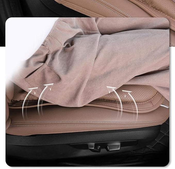 Car Seat Cushion for Porsche Macan 2015-2025-pr, Breathable Non-Slip Driver Seat Pad Ergonomic Memory Foam for Long Driving Car Office,A/2Pcs-Coffee