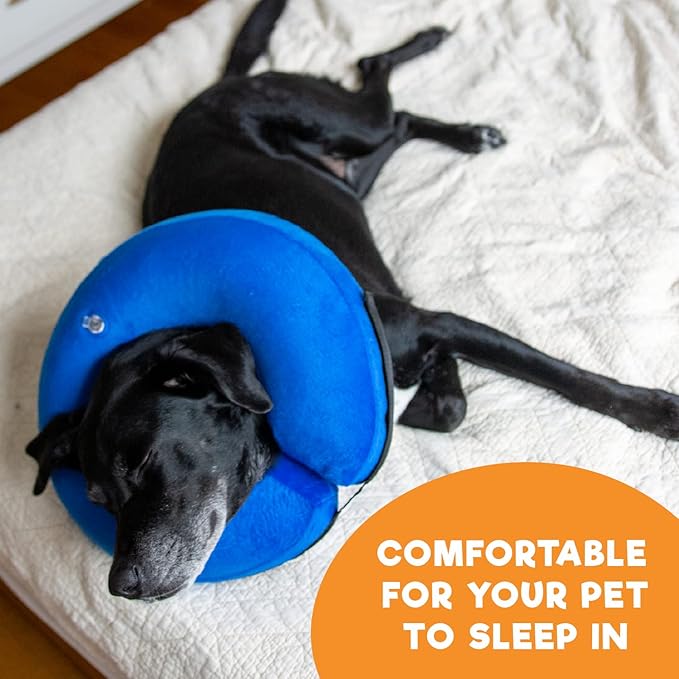 BENCMATE Inflatable Dog Cone Collar Alternative, Soft Dog Cone for Small Medium Large Dogs and Cats, Neck Recovery ECollar Donut Collar After Surgery (Medium+, Plaid)