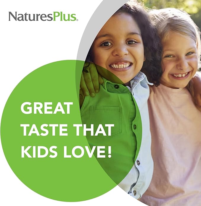 Natures Plus Animal Parade Gold Children's Chewable Multivitamin - Natural Cherry Flavor - 120 Animal Shaped-Tablets, Pack of 2 - with Vitamin D3, K2 & Probiotics - 120 Total Servings