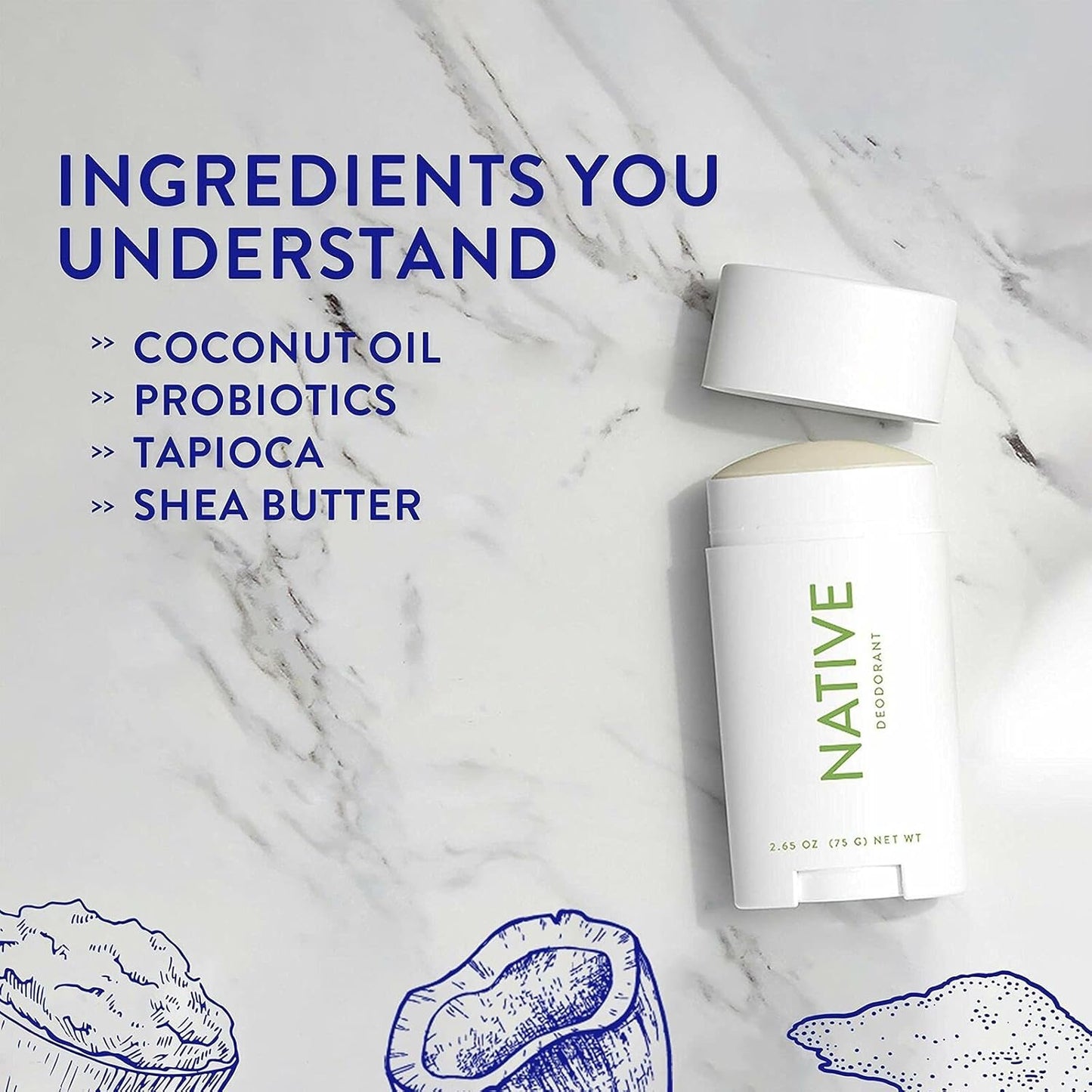 Native Deodorant | 72-Hour Odor Control | Aluminum-Free, Coconut & Vanilla