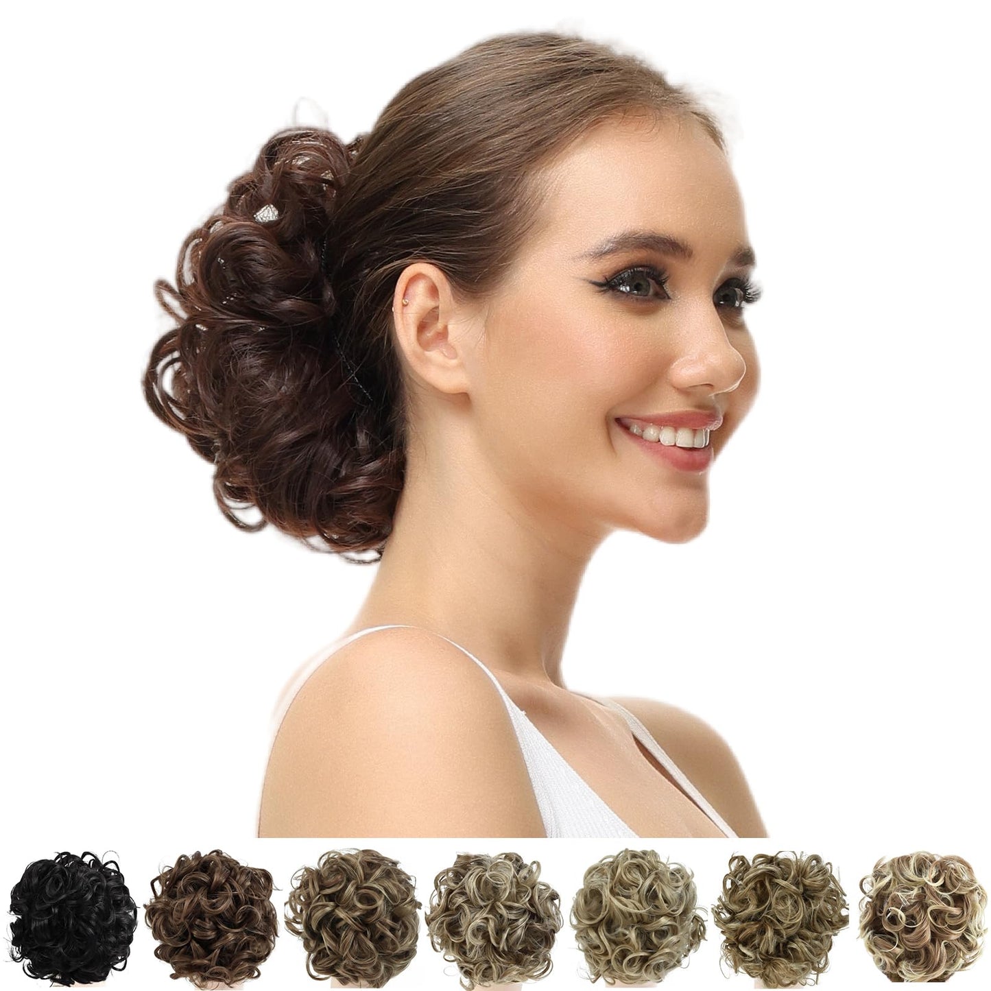 Yamel Messy Bun Scrunchie Chignon Hairpiece Updo Curly Bun Extension Combs In Messy Bun Hair Piece For Women