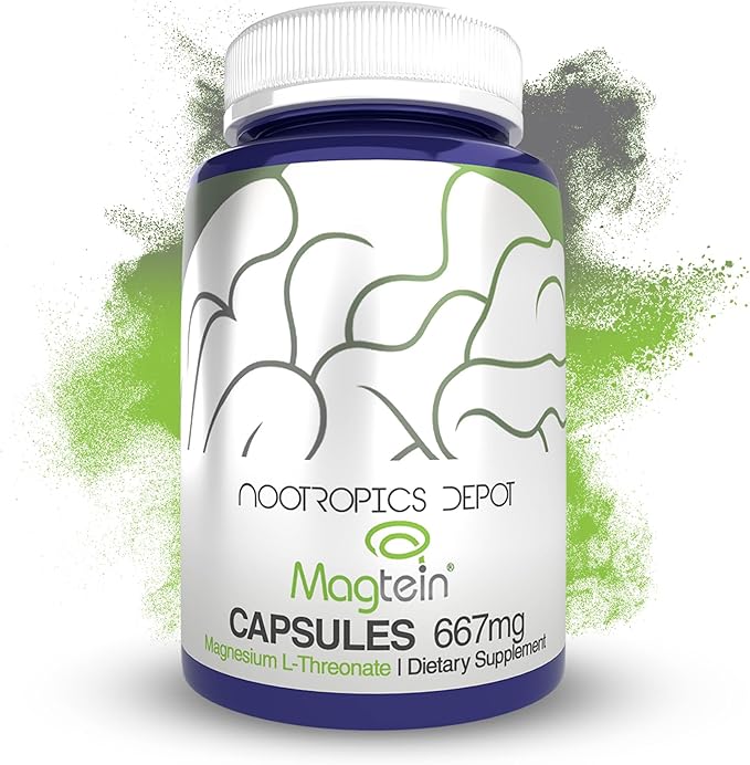Nootropics Depot Magtein Magnesium L-Threonate Capsules | 90 Count | Mineral Supplement | Natural | Supports Mitochondrial Function | Boosts Energy and Cognitive Function
