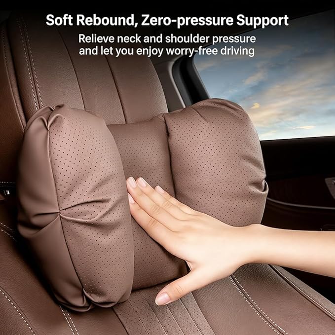 Car Neck Pillow & Lumbar Support for Porsche Cayenne Type 958.2 2015-2018 Ergonomic Breathable Mesh Auto Seat Back Cushion Headrest,Black-Neck Pillow
