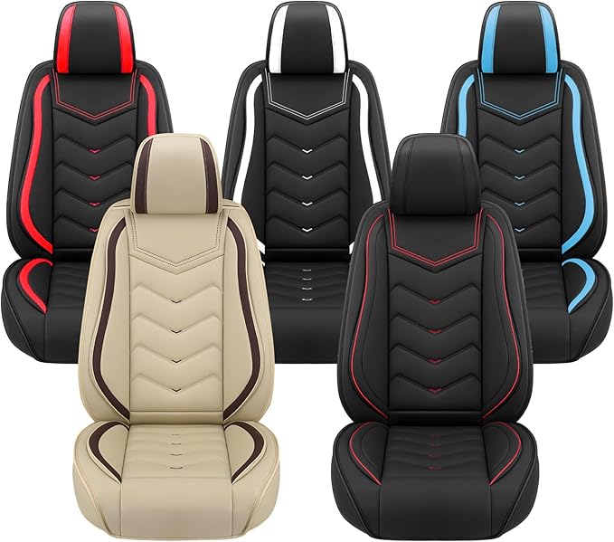 Car Seat Covers for VW Eos 2007-2016, Premium Nappa Leather Car Seat Cover, Stylish Sport Seat Covers， Automobile Seat Cover Sets.(Standard 5 Seats/Pure Black)