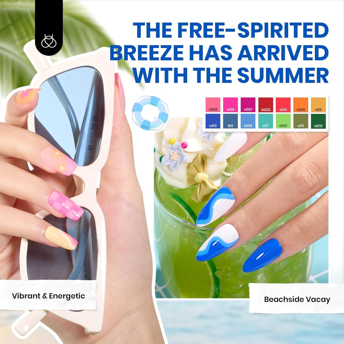 44-Piece Gel Nail Polish Kit | UV Light | 24 Colors | Base & Top Coats | Gifts for Women