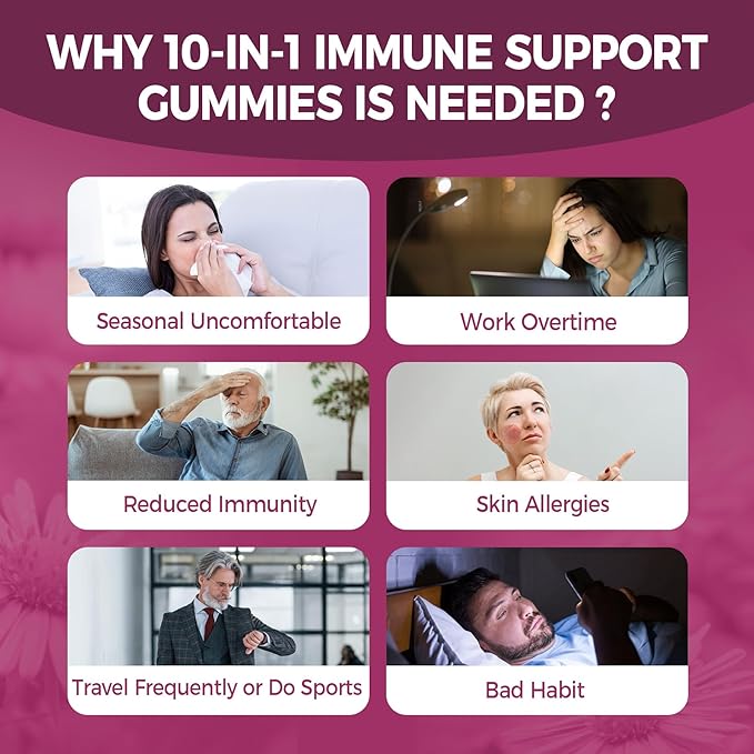 Vitamin C D3 Zinc Gummies for Adults w/Echinacea, Elderberry, Selenium, Magnesium，Vitamin D3 5000IU, Daily Immunity Booster Multivitamin Gummies, for Immunity Antioxidant Bone Energy，Vegan 2 Pack