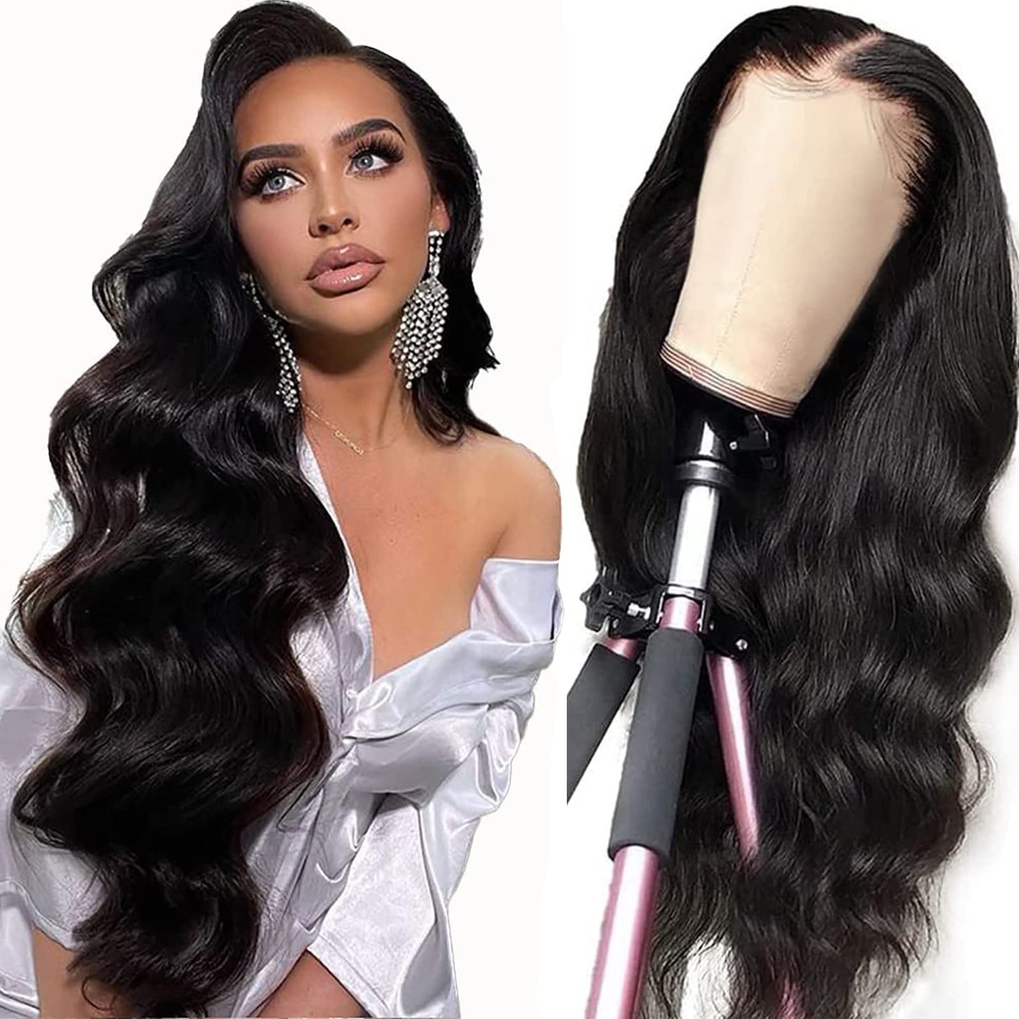 Queen Story 30 Inch Hd Lace Front Wig Human Hair 4X4 Body Wave Lace Front Wigs Human Hair Pre Plucked With Baby Hair 150% Densit
