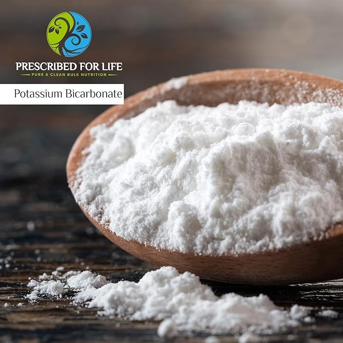 Prescribed for Life Potassium Bicarbonate Powder, Pure USP & Food Grade Potassium Bicarbonate for Plants, Winemaking, & Baking, Crystalline Powder, 39% K (5kg / 11lb)