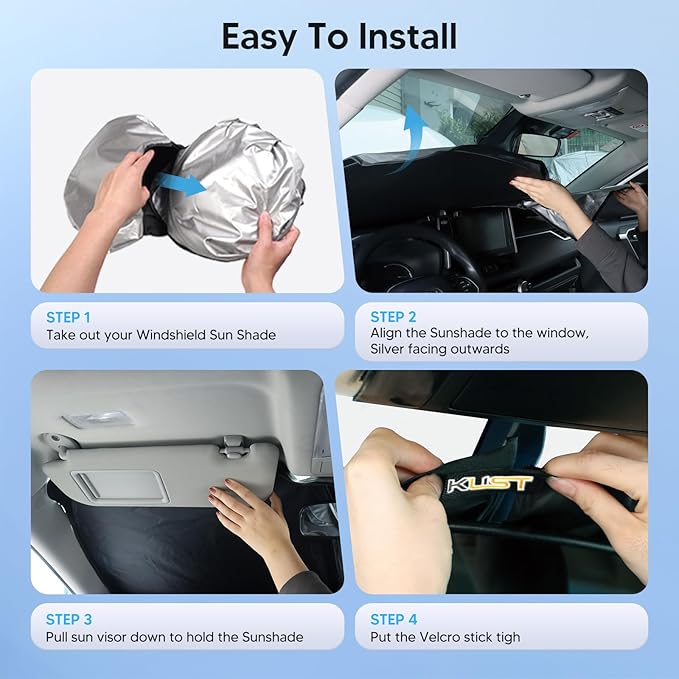 KUST Windshield Sun Shade for 2019-2024 2025 Honda Passport Sport Accessories,SUV,EX-L,Touring,Eliten Window Sunshade Sun Visor Protector Foldable Blocks UV Rays Keep Your Car Cooler