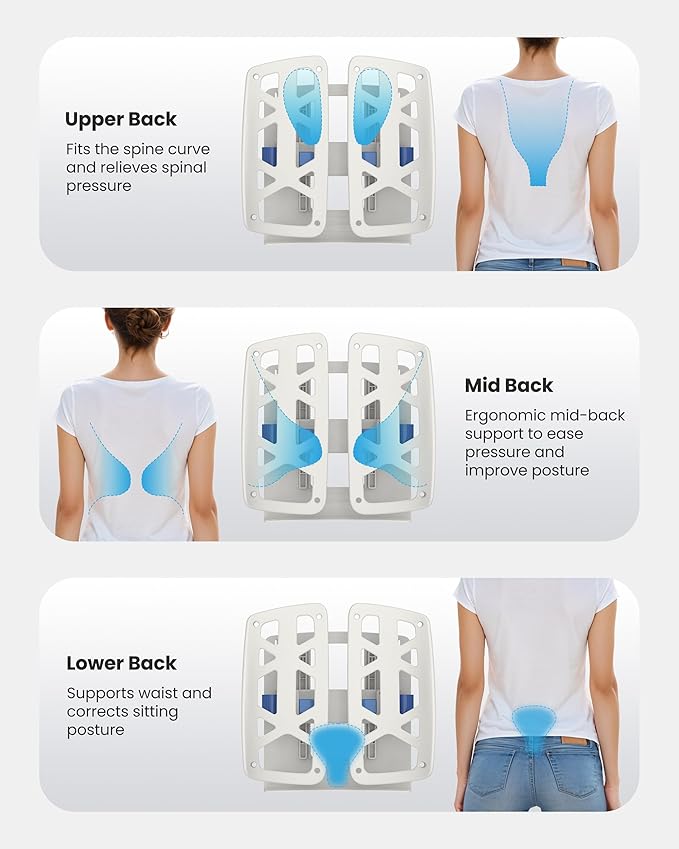 COMFIER Back Support for Office Chair, Lumbar Support with Up & Down Adjustment,Ergonomic Support Pillow for Office Chair, Gifts for Mom Dad Women Men