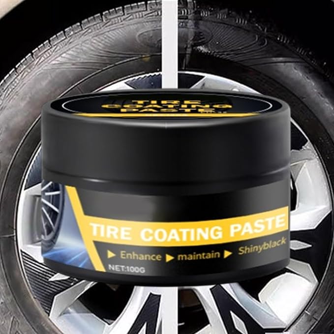 Tyre Care Gel - Tire Dressing Paste, Glossy Black Coating, Automotive Waxing Accessory, Durable Shine Restorer | Ideal For Car Motorcycle Truck Rim Cleaning Renovation Maintenance Protection Detailing
