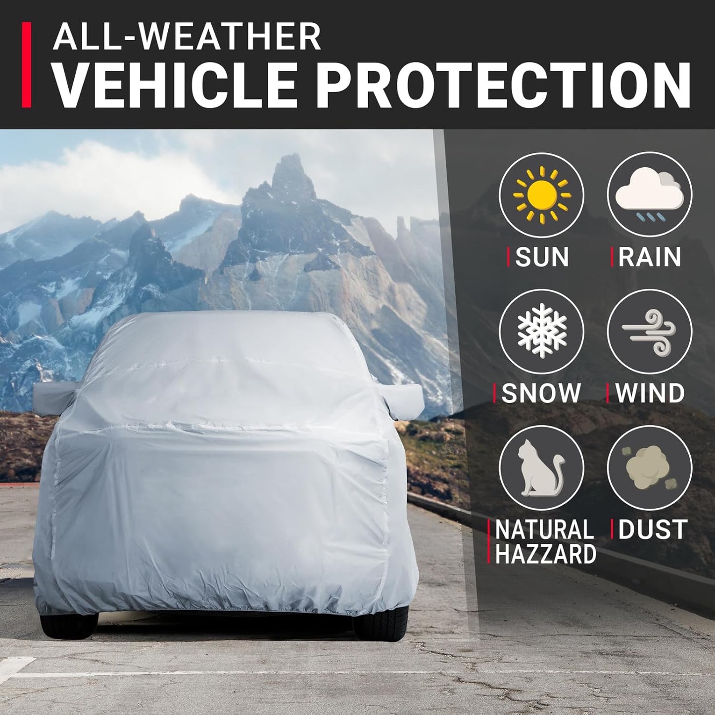 iCarCover Premium Truck Cover Compatible with GMC Sierra 1500 Crew Cab, Short Bed 5.8 ft. Waterproof All Weather Rain Snow Sun UV Protector, Full Exterior Truck Covers [ Fits 2004-2024 ]