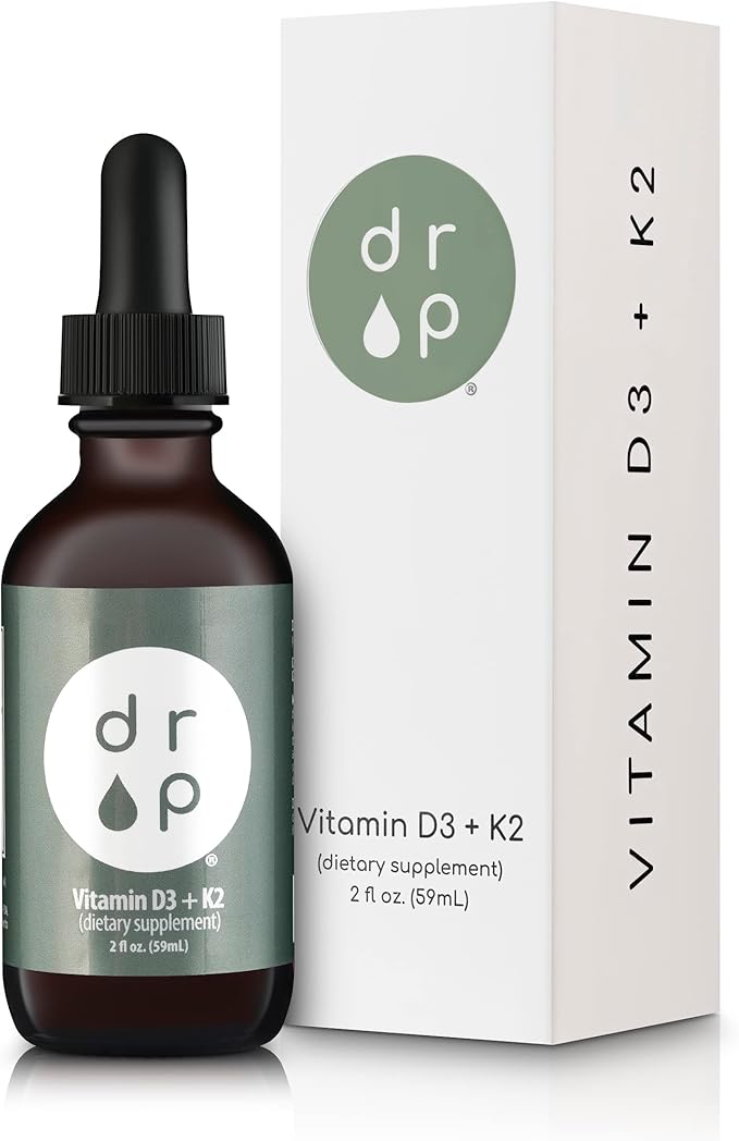 Drop Supplements Organic Trace Mineral Drops, Elderberry Drops and Vitamin D3+K2 Drops Bundle