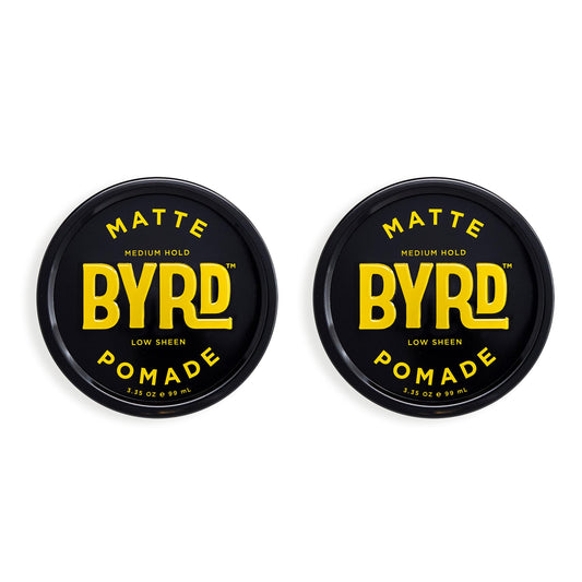 Byrd Matte Pomade 2-Pack - Medium Hold, Matte Finish, Add Texture And Sculpt, Safe For All Hair Types, 3.35 Oz Each (Two Pack)