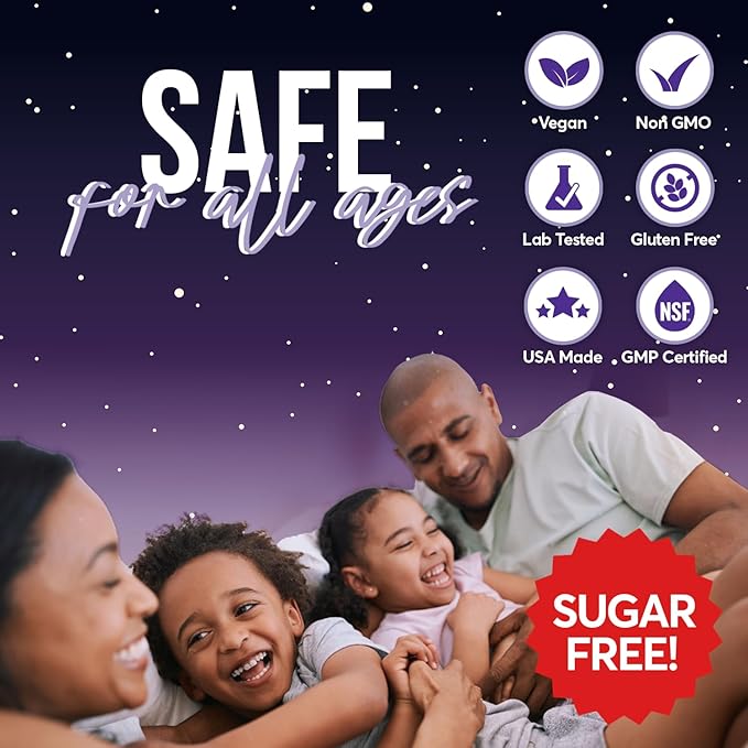 FIOR Sugar Free 120-Count Sleep Aid & Calm Gummies, Melatonin Gummies Sleep Aids for Adults & Kids. Gummy Vitamins for Sleep. Adults & Kids Melatonin & L-Theanine Gummies Natural Herbal Sleep Aid.