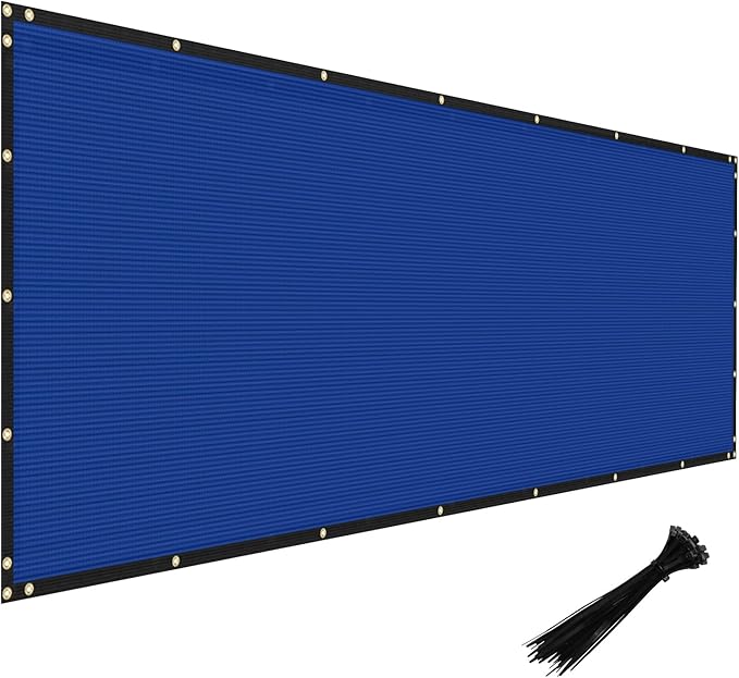 Windscreen4less Privacy Fence Screen Heavy Duty Windscreen Fencing Mesh Fabric Shade Net Cover with Brass Grommtes for Outdoor Wall Garden Yard Pool Deck, 8'x254' Blue