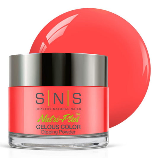 Sns Nail Dip Powder, Gelous Color Dipping Powder - Cheeta (Orange/Coral, Cream) - Long-Lasting Dip Nail Color Lasts 14 Days - Lo