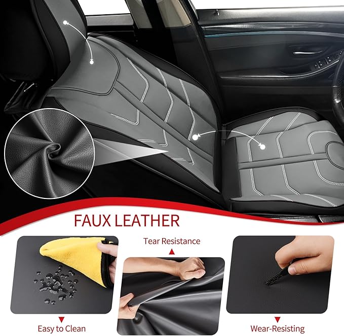 TTX LIGHTING Car Seat Covers fit for Honda CR-V 2015-2026 Full Set: Premium Leather Automotive Seat Cover with Airbag Compatible Waterproof (5 Seats, Black & Gray)