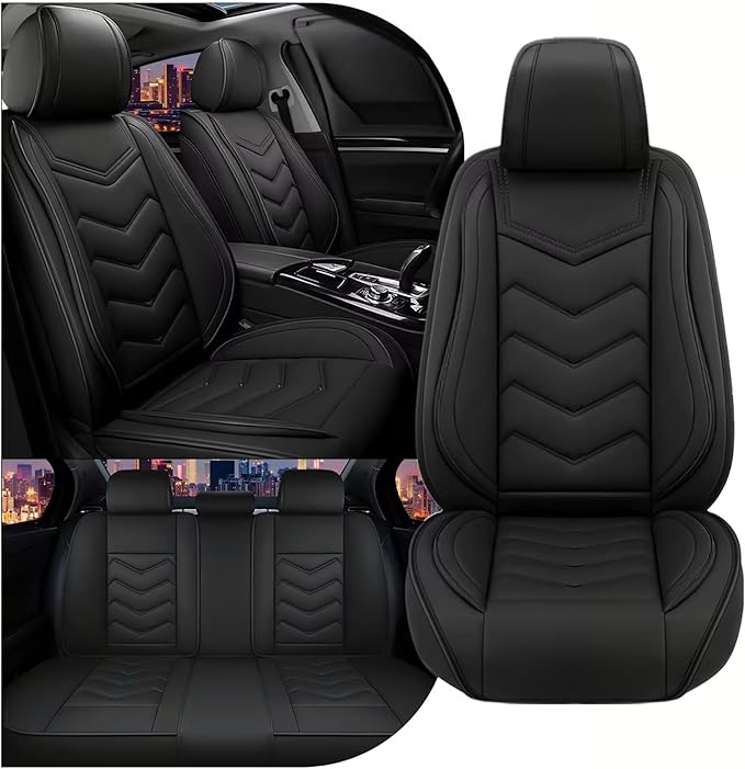 CTDS Car Seat Covers for Nissan Pathfinder 2000-2026, Stylish Sport Seat Cover, Premium Nappa Leather Car Seat Cover. Automobile Seat Covers Sets.(Standard 5 Seats/Pure Black)