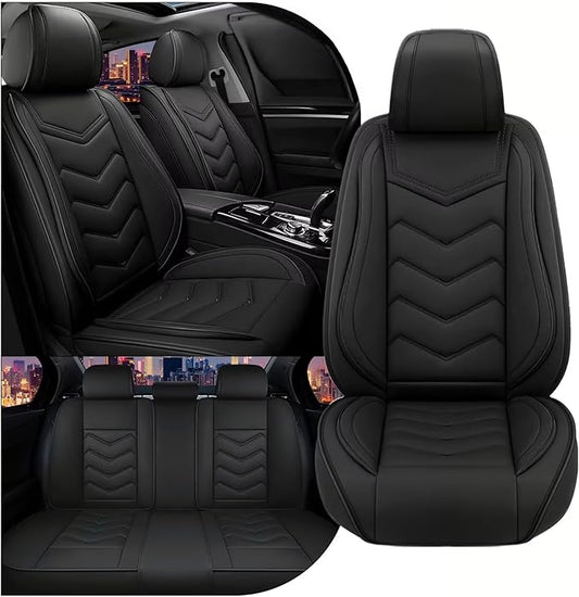 CTDS Car Seat Covers for Jeep Grand Cherokee L 2021-2026, Stylish Sport Seat Cover, Premium Nappa Leather Car Seat Cover. Automobile Seat Covers Sets.(Standard 5 Seats/Pure Black)