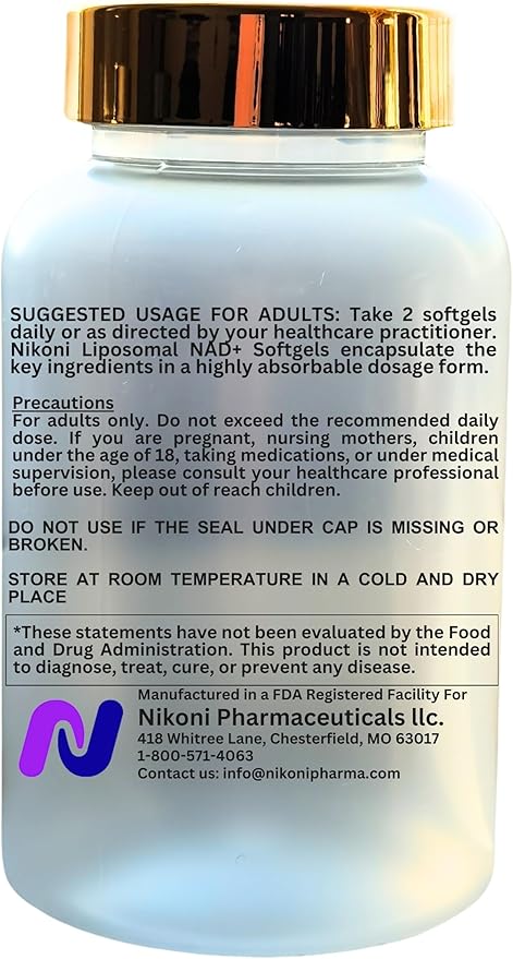 Liposomal NAD+ 2000 mg with TMG and Pterostilbene, Supports Healthy Aging-240 Softgels