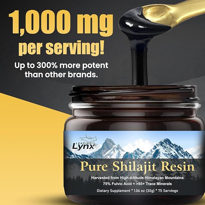 Himalayan Shilajit Resin [1,000 mg] Pure Shilajit Organic Natural ||Gold Grade|| Alpine Harvested, Sun-Dried, & Lab Purified for Men & Women, Max Potency >75% Fulvic Acid & 85+ Trace Minerals
