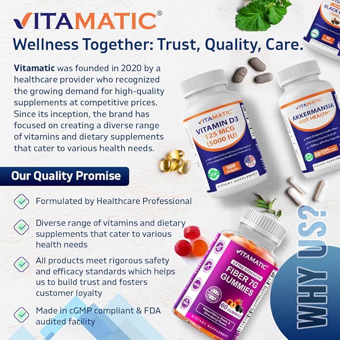 Vitamatic Melatonin 30 mg - with B6 & L-Theanine - 120 Fast Dissolve Tablets with Natural Berry Flavor (2 Tablets Dose = Melatonin 60 mg) (120 Count (Pack of 1))