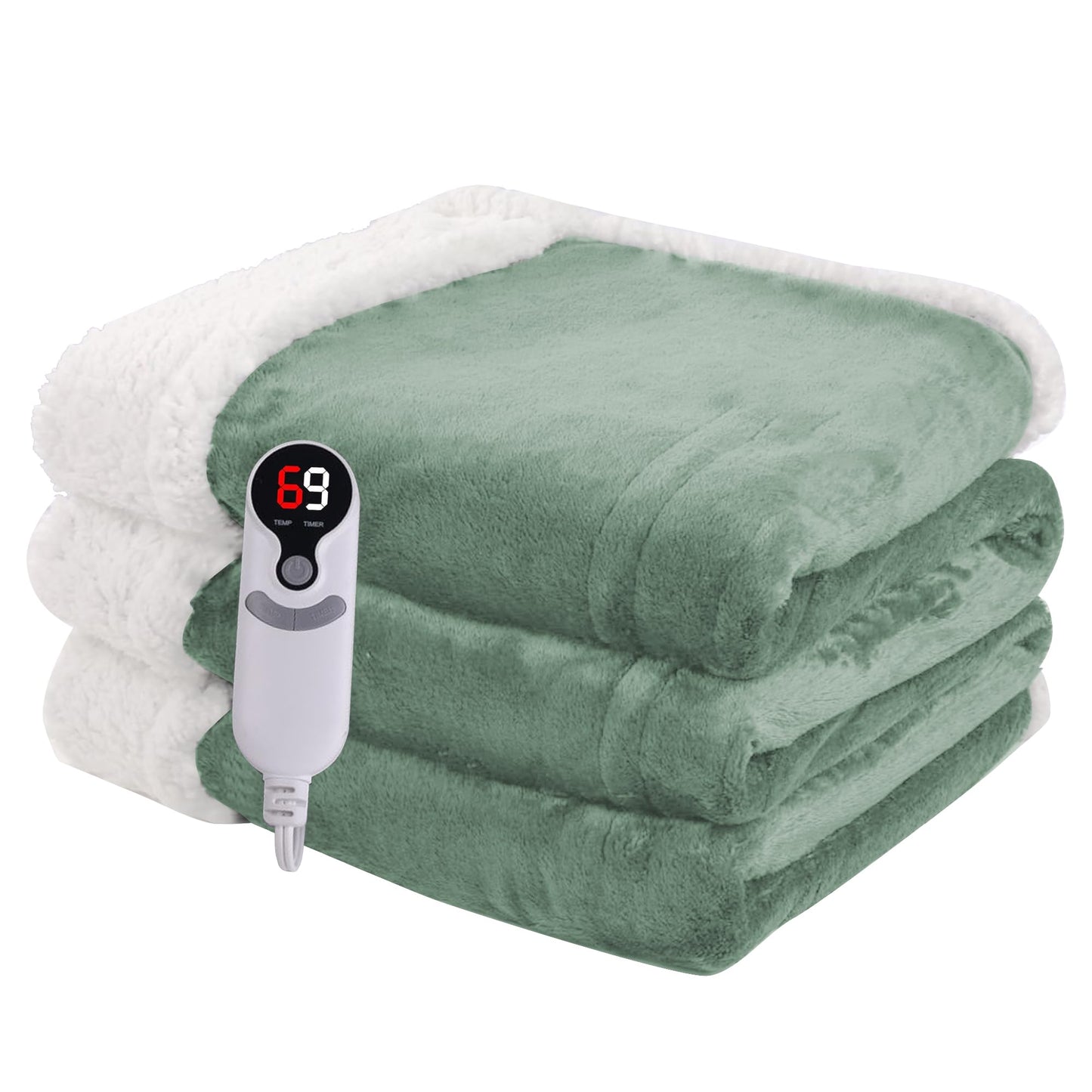 Heated Blanket Electric Blanket Full Size 72''x84'', Soft Flannel Heating Blanket with 1-10 Hour Auto Off - 6 Heat Settings - Machine Washable - Dark Grey
