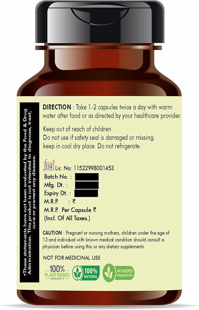 Kaunch Beej Extract 500mg - 60 Vegetarian Capsules | Mucuna Pruriens | All Natural | 100% Vegan | Gluten-Free | GMP Certified.