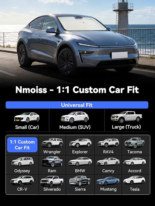 Windshield Sun Shade Umbrella for Honda Civic - [Vinyl Coating Heat Shield] Protect Car from Sun Rays & Heat Damage Keep Cool and Protect Interior, Spring Structure Edge