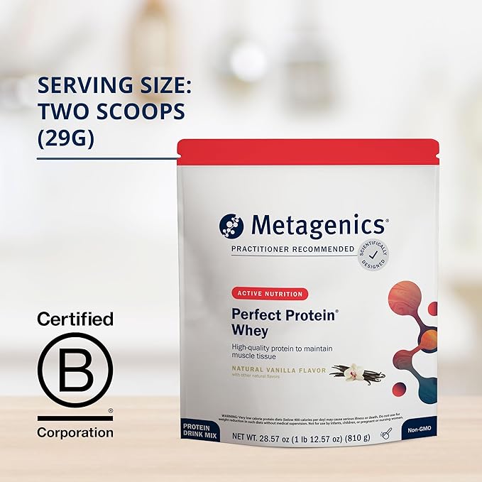 Metagenics Perfect Protein with Cross-Flow Micro-Filtered Whey Isolate & Hydrolyzed Whey Protein - 30 Servings - Vanilla