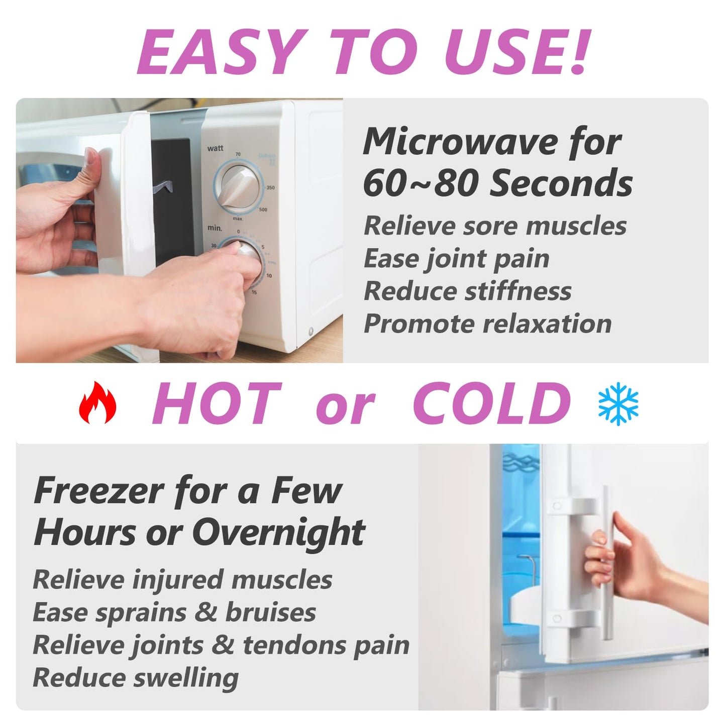 Heating pad Microwavable with Washable Cover 6 * 12" Microwave Moist Heat Pad for Neck Shoulder, Cramps, Back Pain Relief, Warm Compress Rice Bean Bag Hot Pack for Muscles, Joints, Lavender