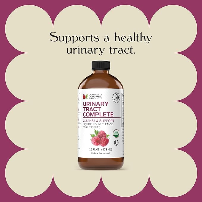 Complete Natural Urinary Tract Complete 12oz - Liquid Supplement for Urinary Tract Health with Organic Cranberry, D-Mannose, Beet Root, Fennel Seed, and Turmeric