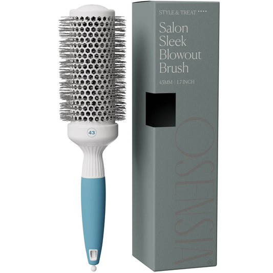 Round Brush For Blow Drying - Medium Ceramic Ionic Thermal Barrel Brush For Sleek Precise Heat Styling Blowout Volume - Lightwei