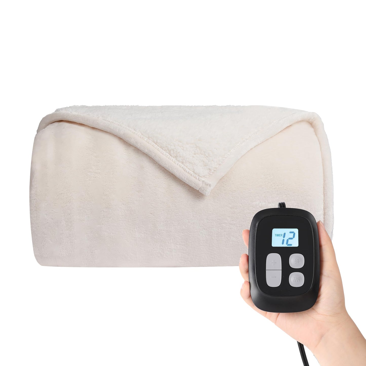 Heated Blanket Electric Blanket Full Size 72''x84'', Soft Flannel Heating Blanket with 1-10 Hour Auto Off - 6 Heat Settings - Machine Washable - Dark Grey