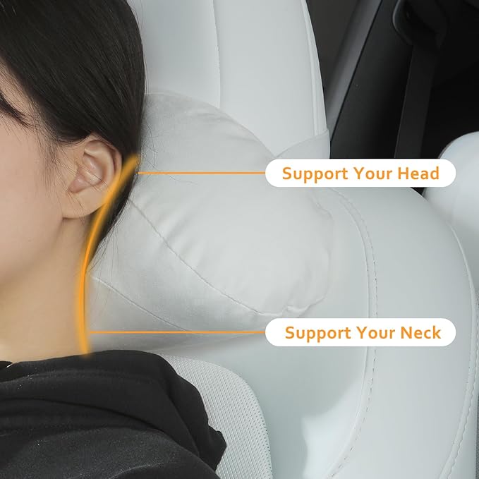 Soft car headrest for Model 3 Y S X Highland Juniper Accessories Complies with The Original OEM Factory Standards No Pressure no Odor Easy to Clean Pain Relief Car Neck Pillow 1pc White