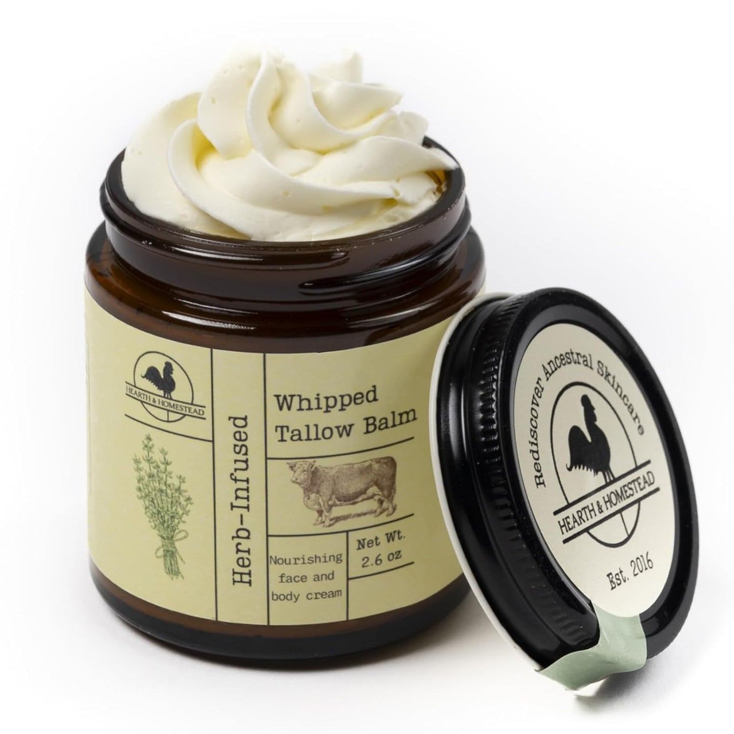Handmade Coffee Vanilla Whipped Tallow Balm | Organic Body Butter - 1.3 Oz
