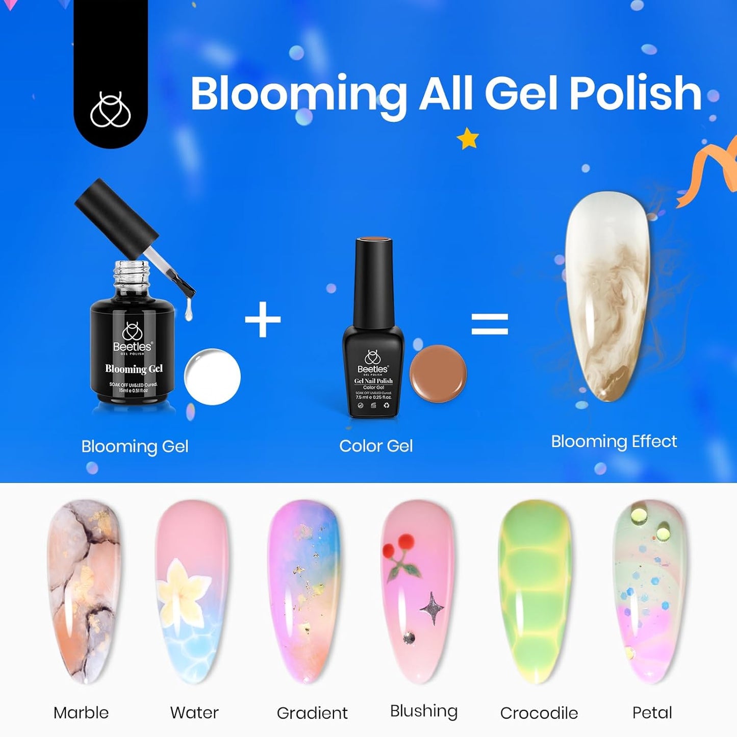 Beetles Gel Nail Polish Set – 3Pcs No Wipe Top Coat & Cuticle Oil | Glossy Shine