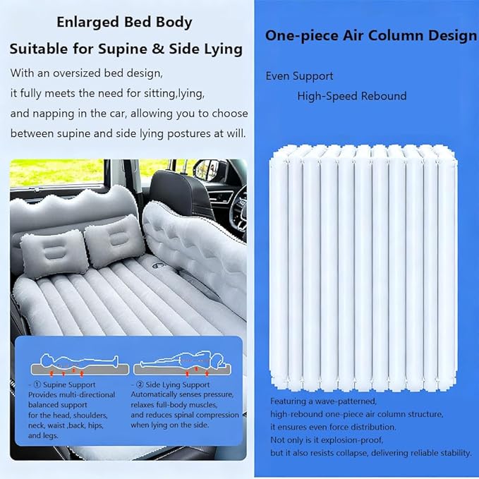Car Inflatable Air Mattress for Nissan Armada (new Generation) 2025 Inflatable Back Seat Car Bed Double-Sided Portable Camping Travel Sleeping Bed,Dark Green-Mountain Design
