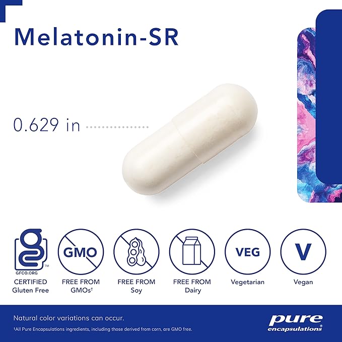 Pure Encapsulations Melatonin-SR - Extended Release Melatonin - Supports Restful Sleep* - Sleep Supplement - Gluten Free & Vegan - 30 Capsules