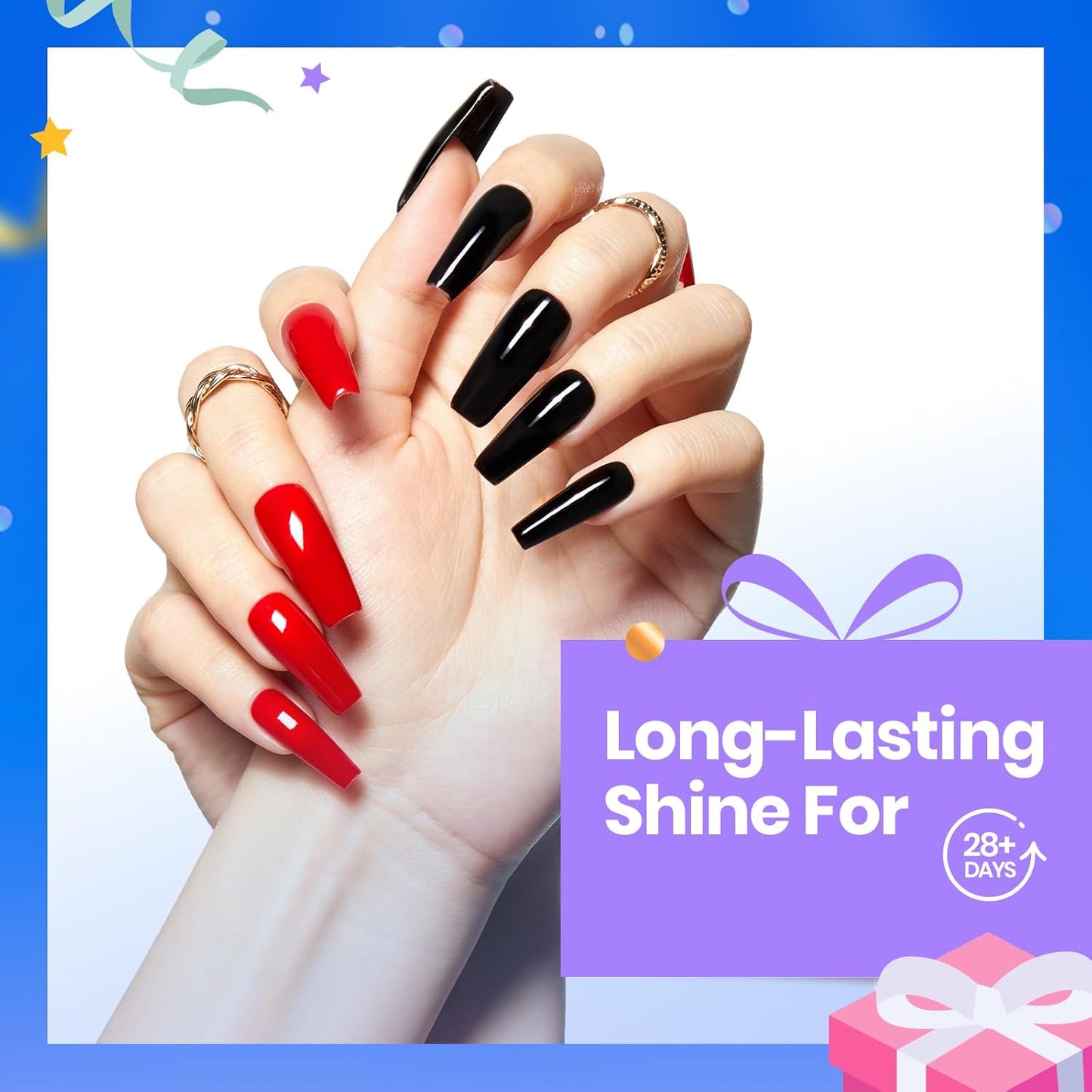 15ml No Wipe Gel Top Coat & Base Coat Set | Long-Lasting Shine for Women
