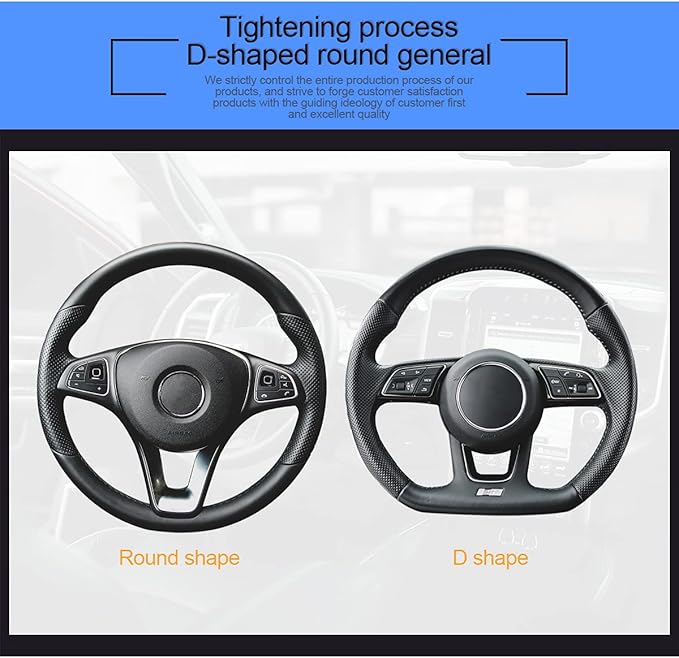 Car Steering Wheel Cover, Microfiber PU Leather Elastic Carbon Fiber Auto Steering Wheel Protector, 15 Inch Breathable Anti-Slip for Women Men, Car Interior Accessories for Most Cars (Black/Red)