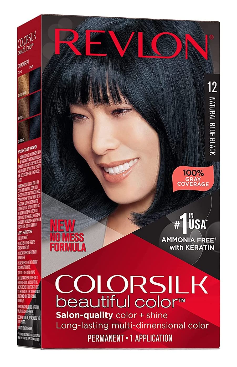 Revlon Colorsilk Beautiful Color, Natural Blue Black [12] 1 Ea